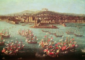 أسطول ملك إسبانيا تشارلز الثالث قبل مدينة نابولي ، 6 أكتوبر 1759